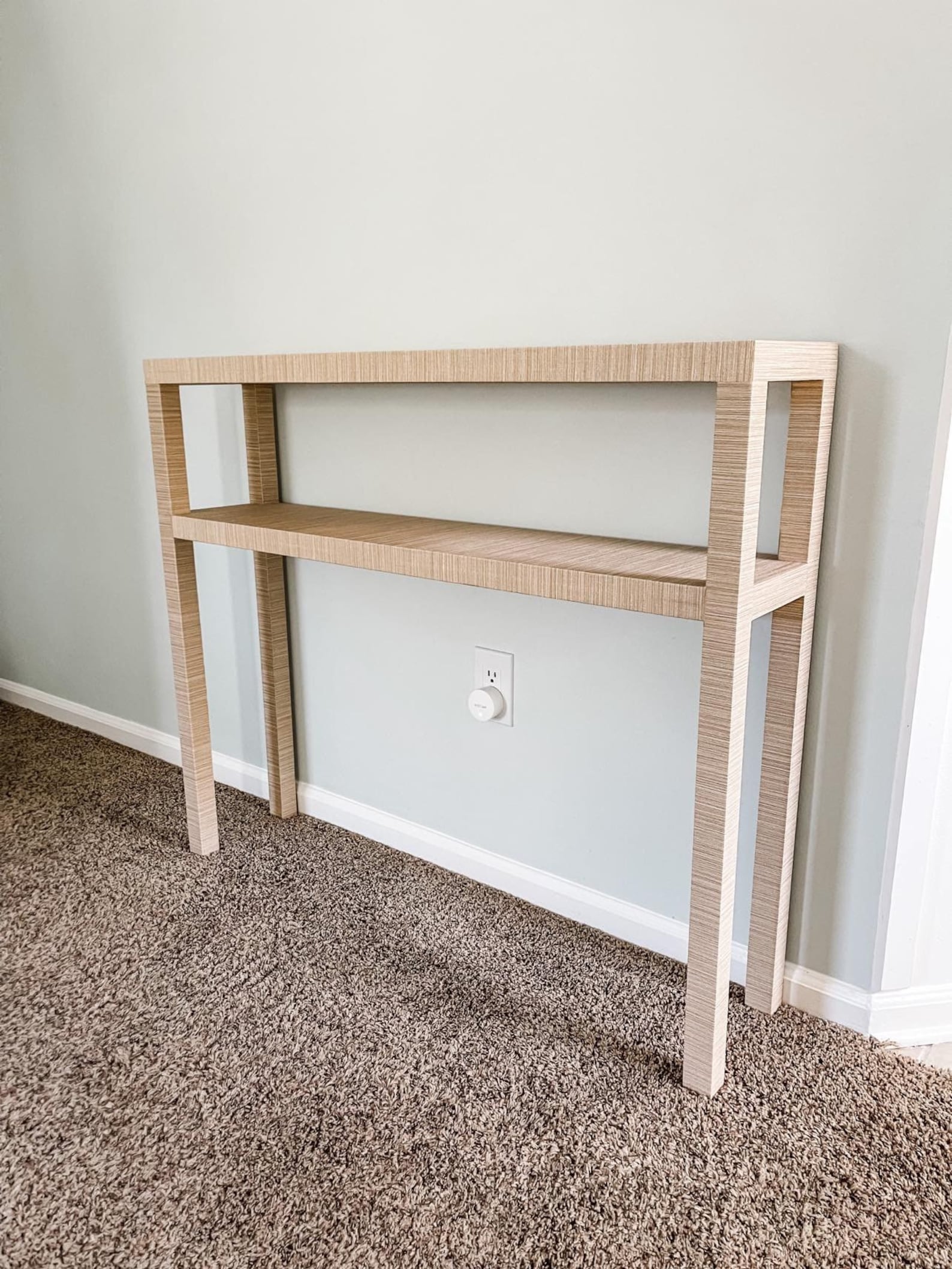 Grasscloth Console Table Modern Coastal Parsons Table Etsy