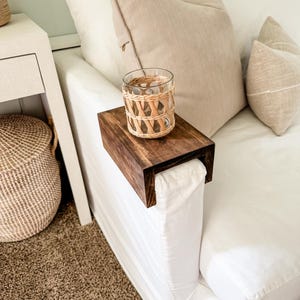 Handmade Couch Arm Table: Wood Sofa Drink Tray - MEDIUM