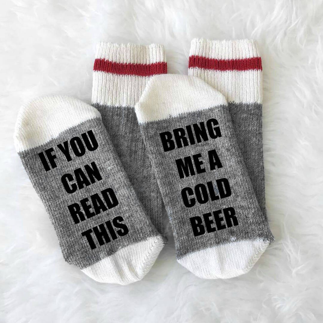 If You Can Read This Bring Me A Cold Beer Socks Merino Wool - Etsy