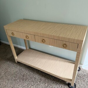 Custom Grasscloth Console Table, Entryway Table, Modern Coastal, Grand ...
