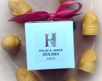Personalised Beeswax Wedding Favours, Beeswax Wedding Favours