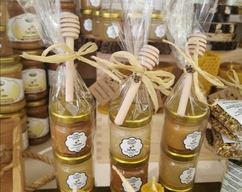 Raw Honey Trio, natural honey set, organic honey gift, organic honey