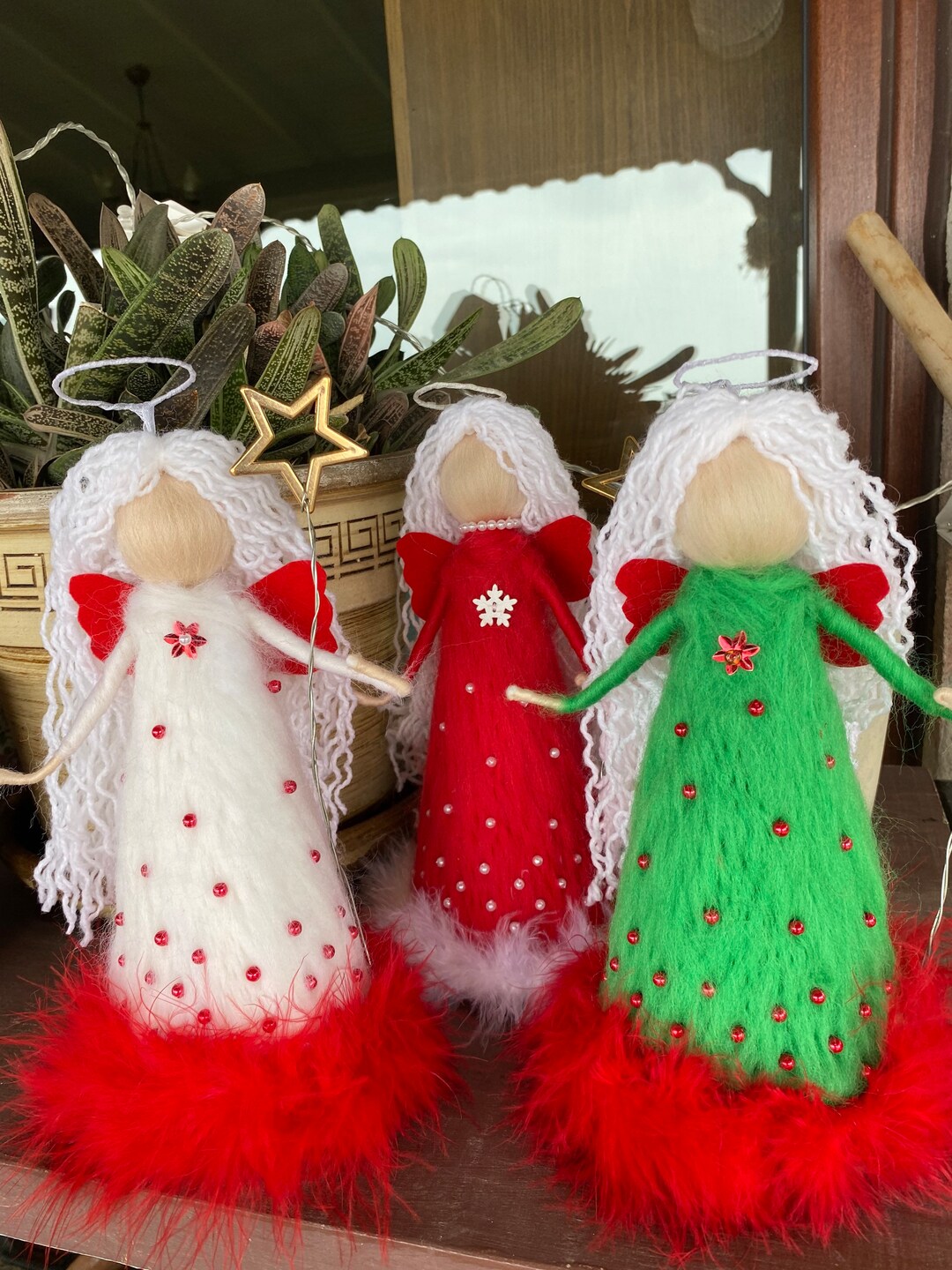 Needle Felt Angel Tree Topper Waldorfinspired Christmas Etsy