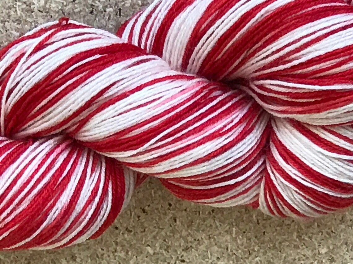 Christmas 'Red Candy Cane' SelfStriping Sock Yarn Etsy