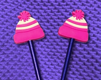 Woolly Hat Knitting Needle Stitch Stoppers Point Protectors Needle Tips Notions for Knitters Gifts Knitting Accessories Pom Pom Beanie Hat