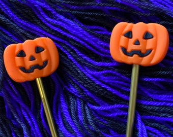 Pumpkin Knitting Needle Stoppers: Halloween Point Protectors