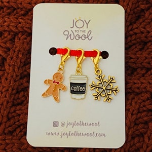 Maschenmarkierer Lebkuchen Latte: Weihnachtsstrick-Häkelanhänger