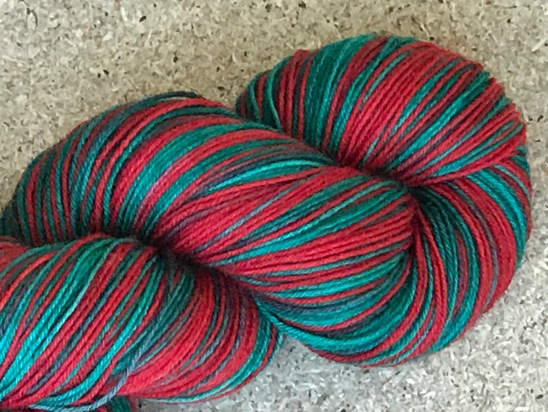 Christmas Sock Yarn Red Green SelfStriping HandDyed Etsy