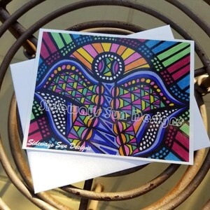 Postcard/Flat Note Card, Original Art Print, Angel Art, Bright Colors,Set of 10