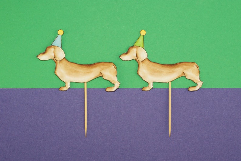 Mini Sausage Dog Cake Topper
