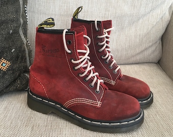 red suede doc martens