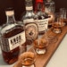 Monogrammed 4 Glencairn Glass Serving Tray Set Walnut Whisky Whiskey ...