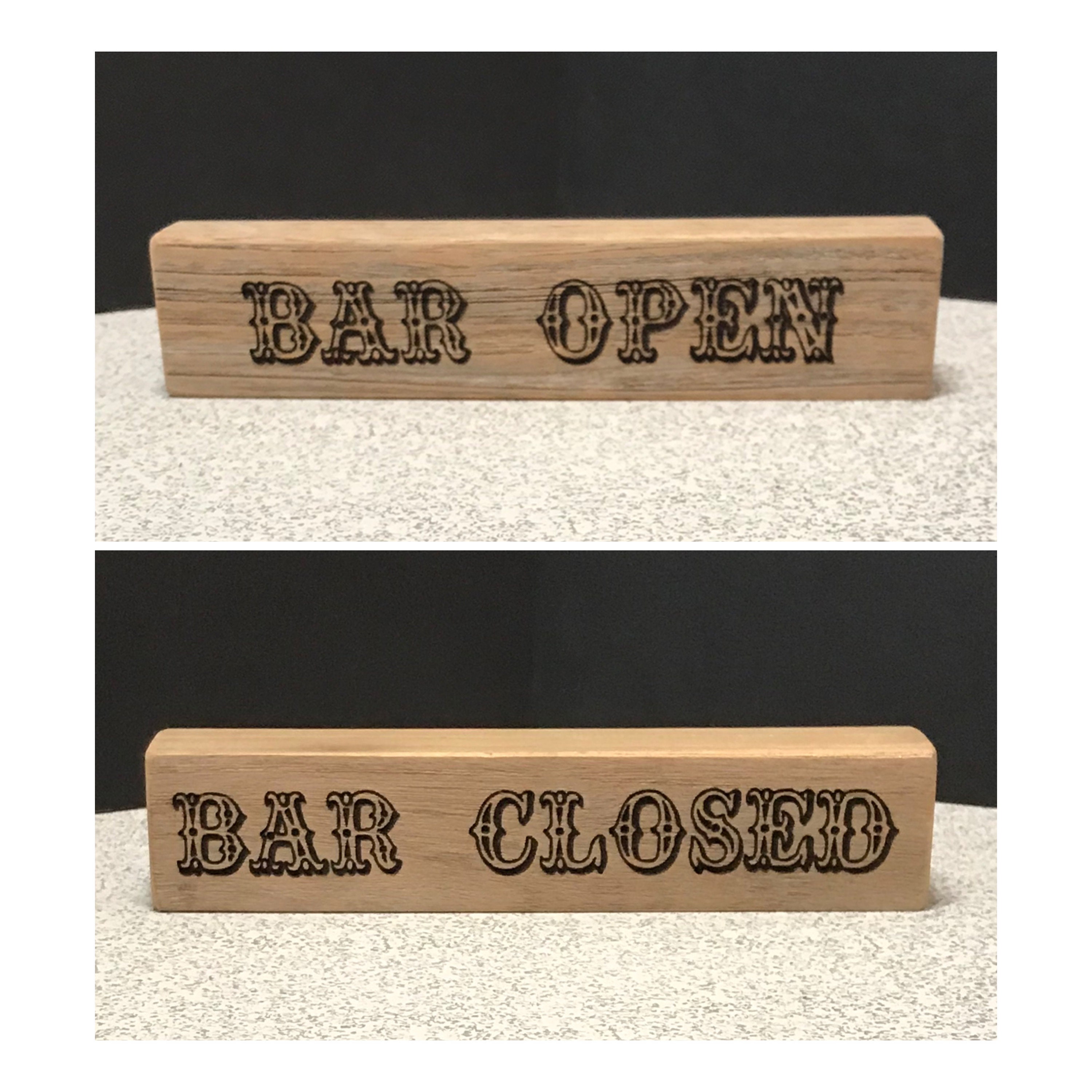 We're Open / Closed Sign : Personalized Modern Rustic Business Wood Door