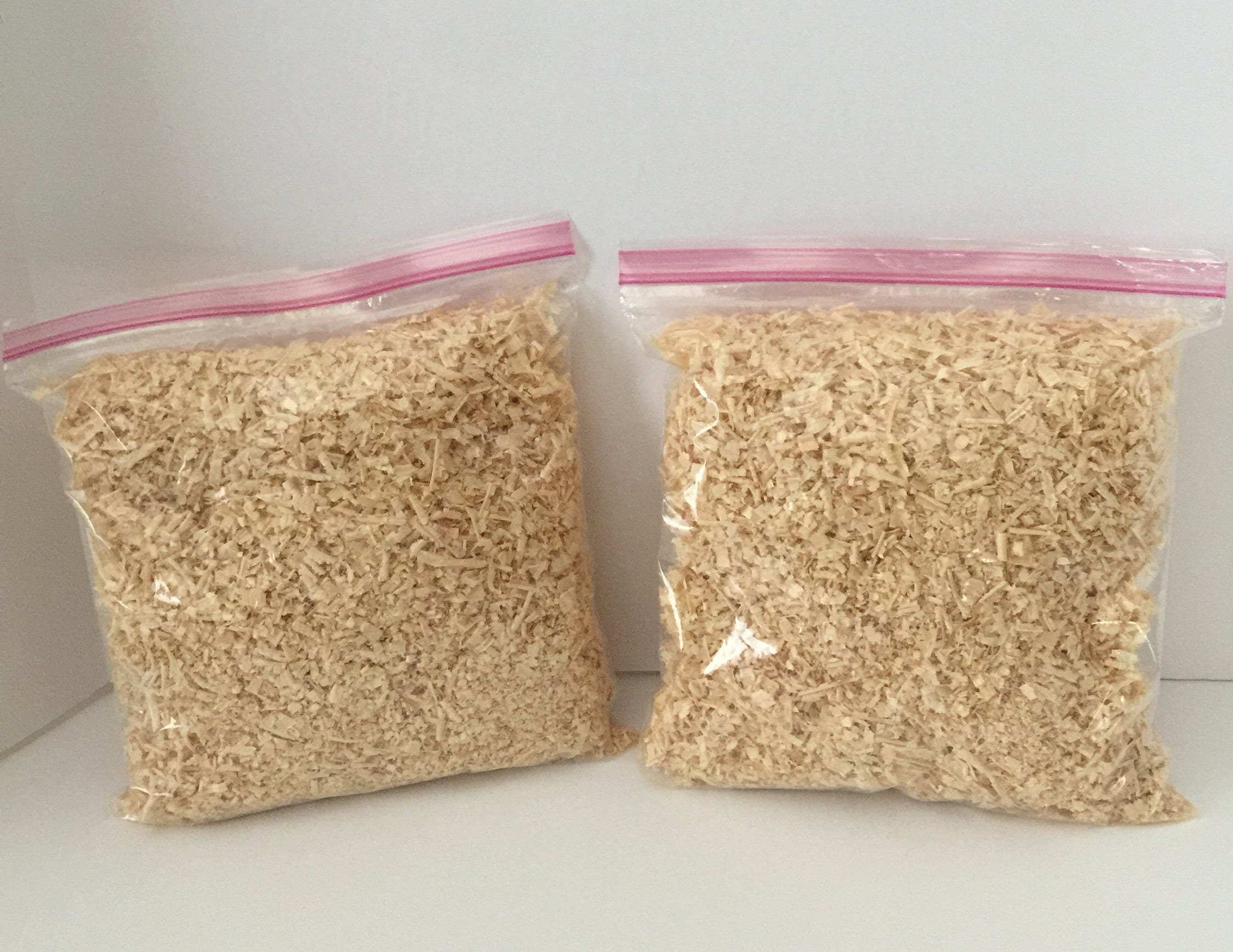 Clean Dried 2 Gallon Size Ziplock Bags of Sawdust 