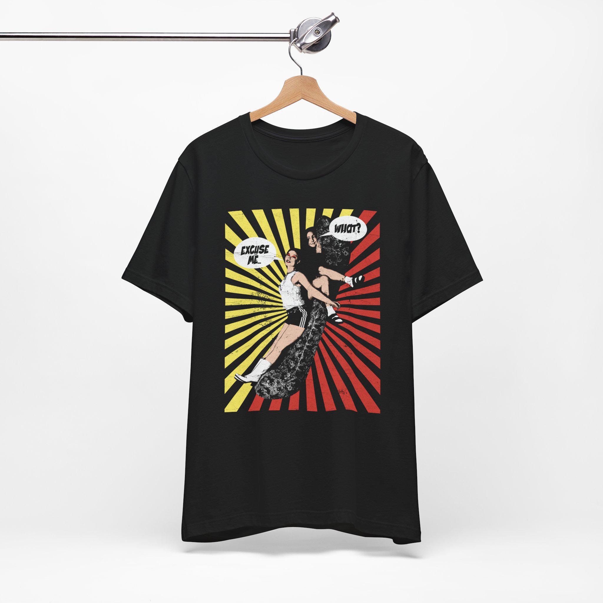 Wetleg Chaise Longue Disressed Black Graphic Tee for Music Lovers