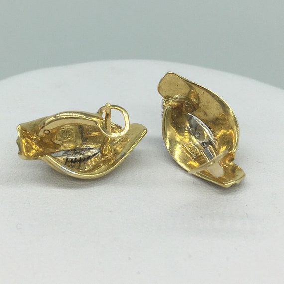Gold 18ct  Diamond Earrings Art Deco Vintage - image 2