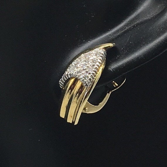Gold 18ct  Diamond Earrings Art Deco Vintage - image 7