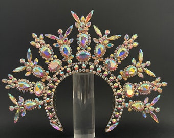 Preciosa Aurora Borealis crystal crown for Drag Queens, Burlesquers, showgirls, dancers and any artist