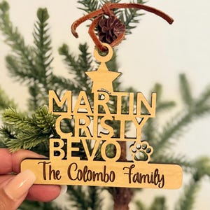 Custom family ornament, Family Christmas Ornament, Family Christmas Ornament, Christmas Tree ornament with family names, Christmas tree name