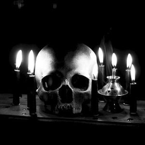 Black Skull Candle