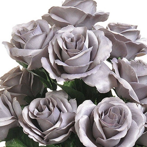 12 Open Ash Grey Roses Gray Artificial Flowers 4 Rose Etsy