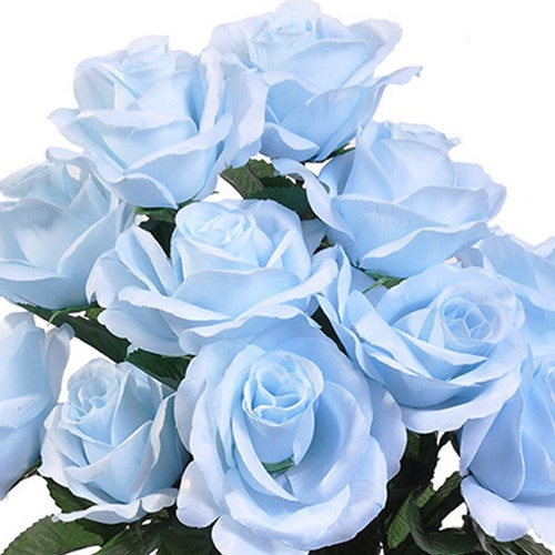 12 Open Navy Blue Roses Artificial Flowers 4 Rose Etsy