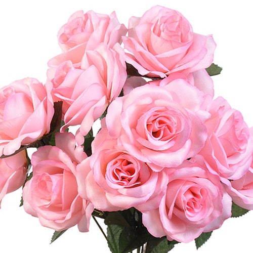 12 Open Yellow Roses Artificial Flowers 4 Rose Head Etsy