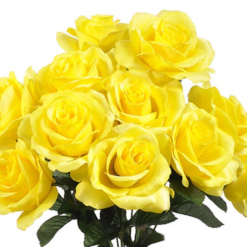 12 Open Yellow Roses Artificial Flowers 4 Rose Head Etsy