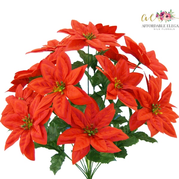 Faux Poinsettias Etsy