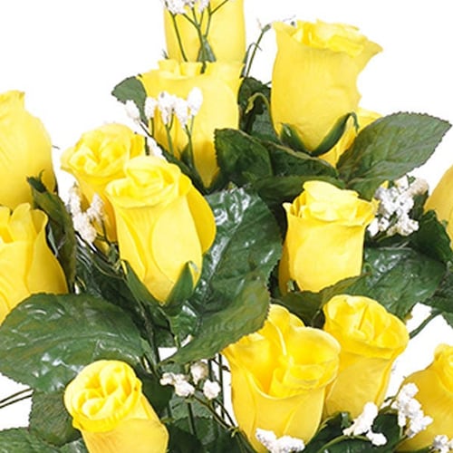 14 Artificial Orange Roses Buds Long Stems Bush Bouquet Etsy