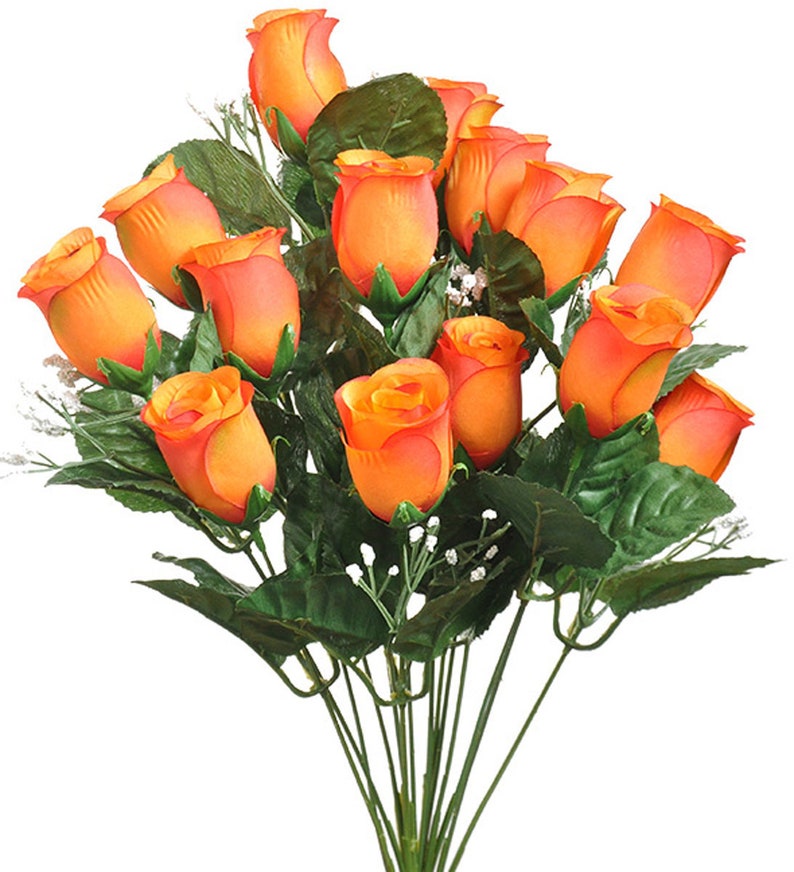 14 Burnt Orange Rose Buds Long Stem Rose Bouquet Rose Bush Etsy