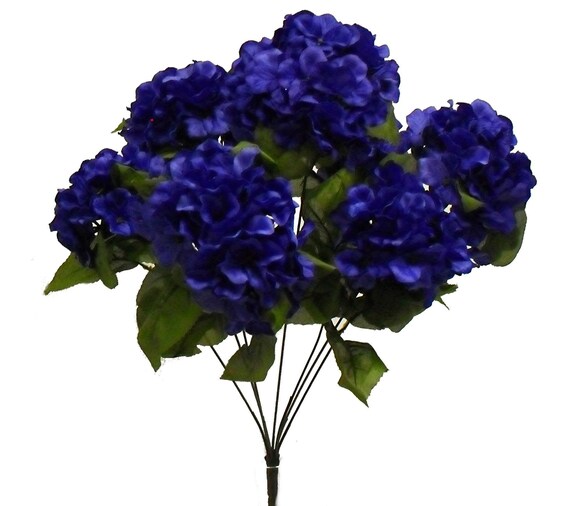Blue Hydrangea Flowers Artificial Hydrangea Stems 7 Heads | Etsy