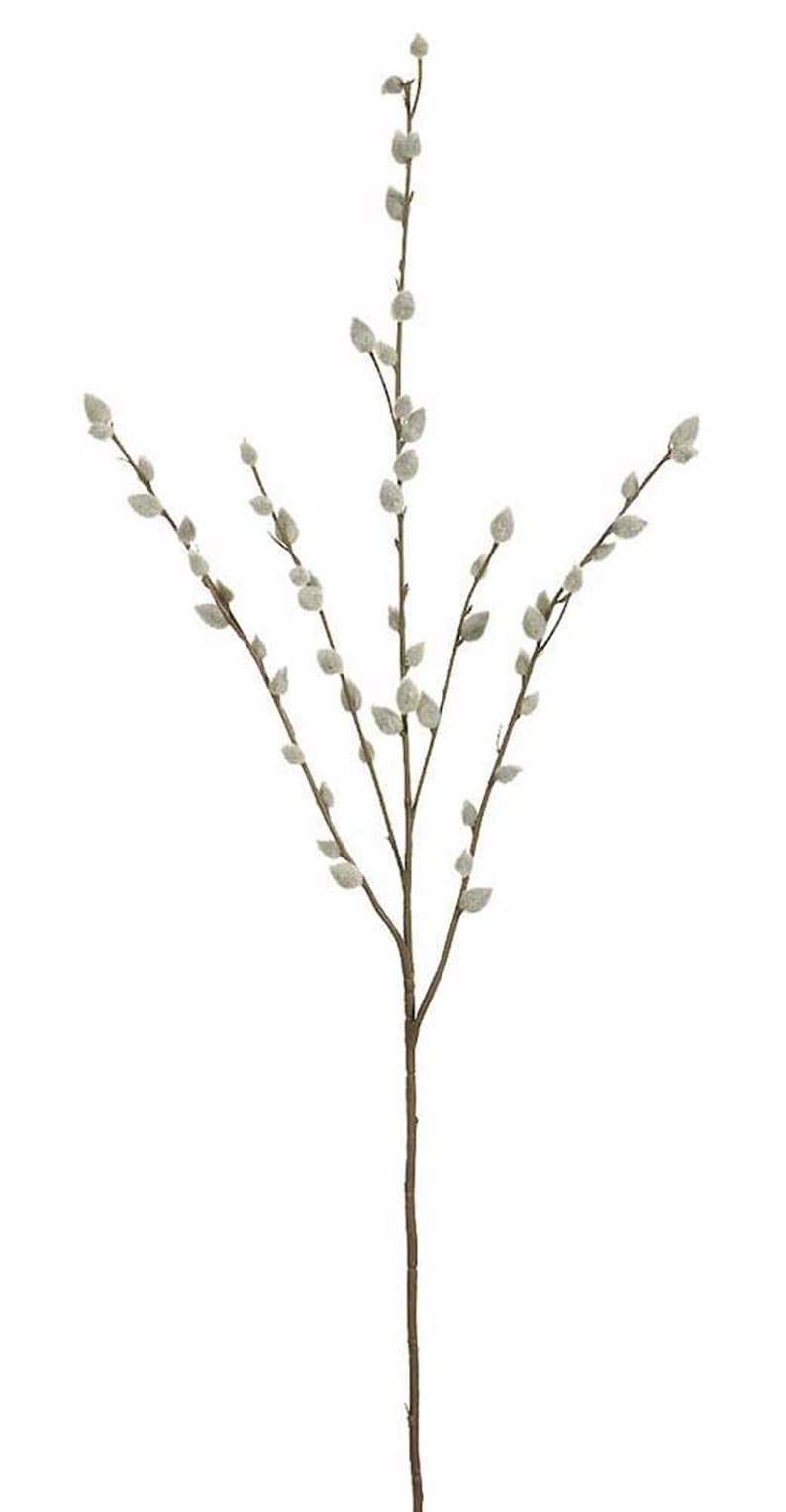 Artificial Pussy Willow Sprays Hygge Decor 31 Tall Grey Real Touch Silk Pus...