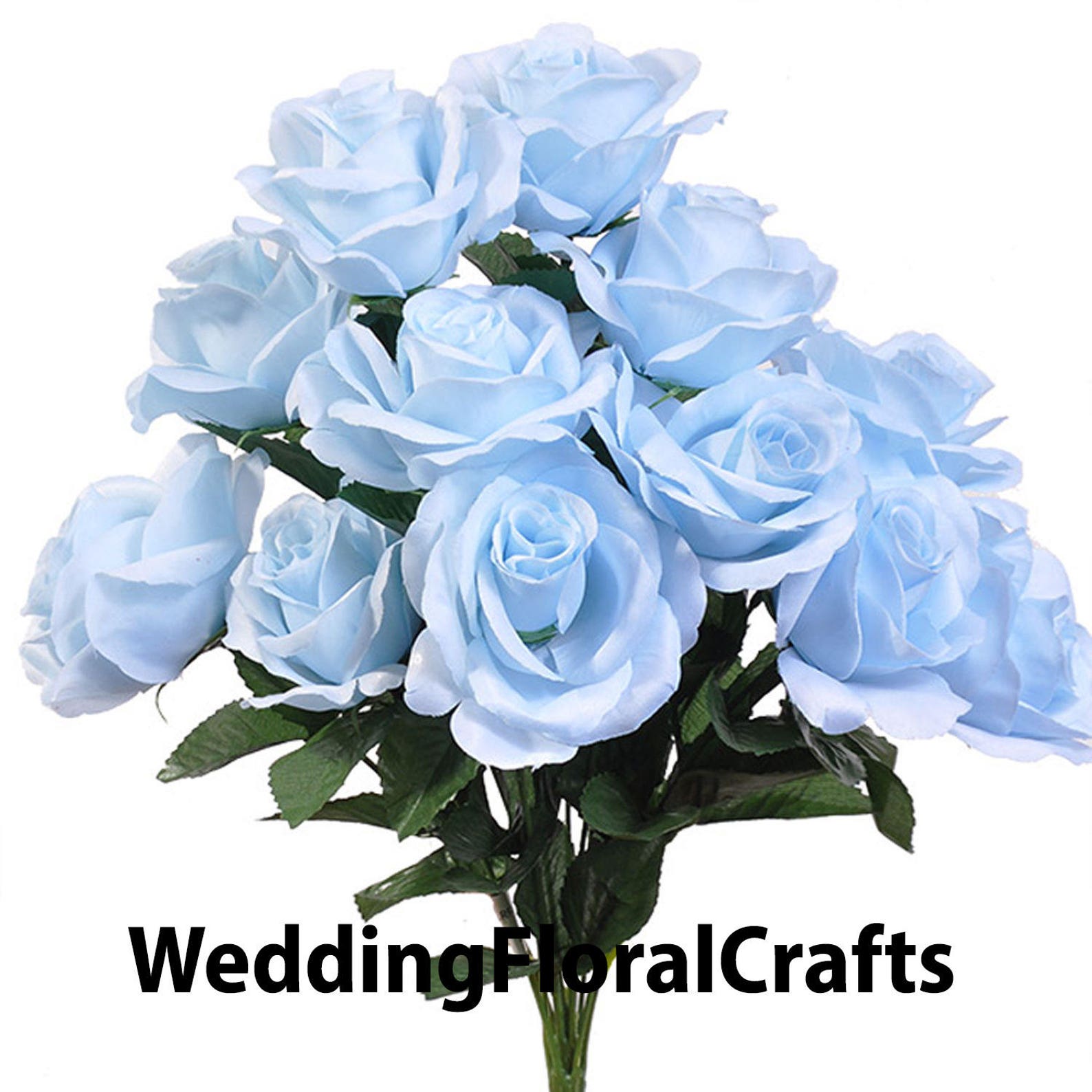 12 Open Baby Blue Roses Artificial Flowers 4 Rose - Etsy