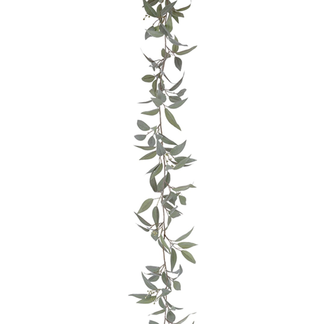 6' Seeded Eucalyptus Garland, Artificial Hanging Greenery, Fake Vines