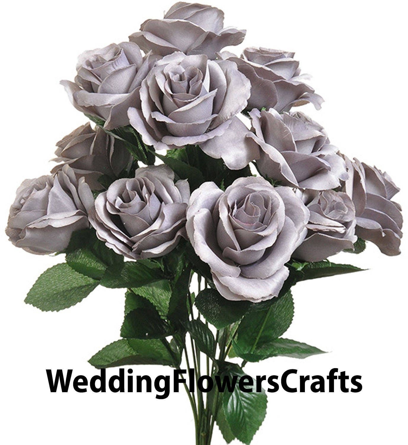 12 Open Ash Grey Roses Gray Artificial Flowers 4 Rose Etsy