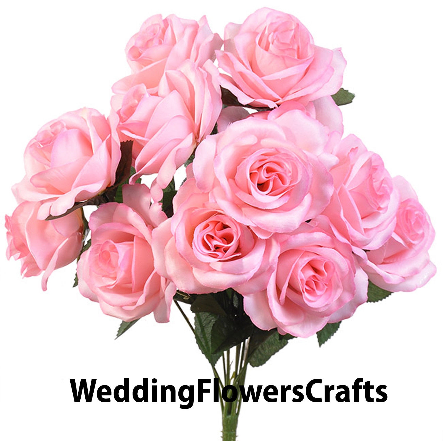 12 Artificial 4" Open Roses Silk Flowers Fake Faux Wedding Bouquets Centerpieces 