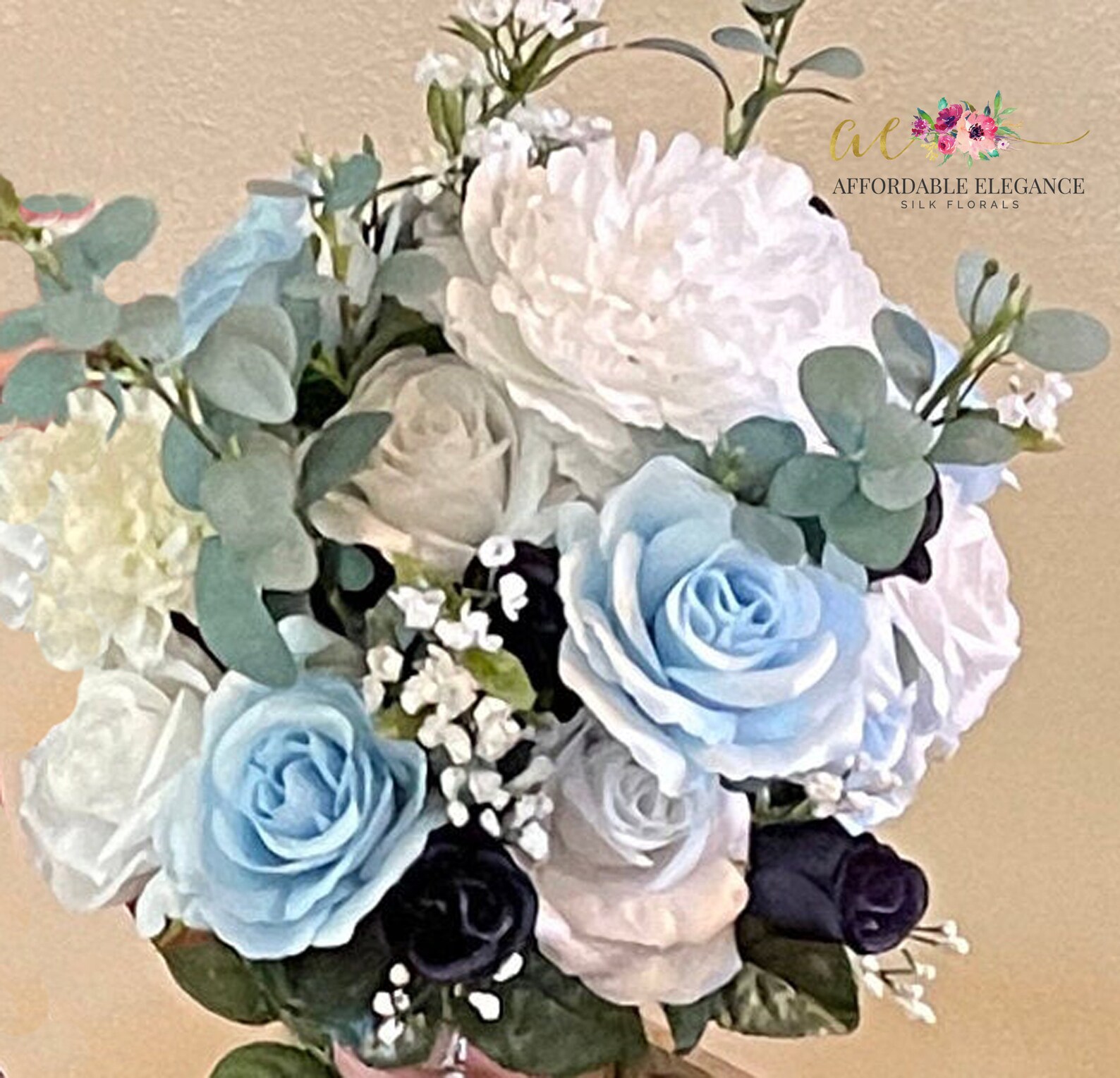 12 Open Baby Blue Roses Artificial Flowers 4 Rose - Etsy
