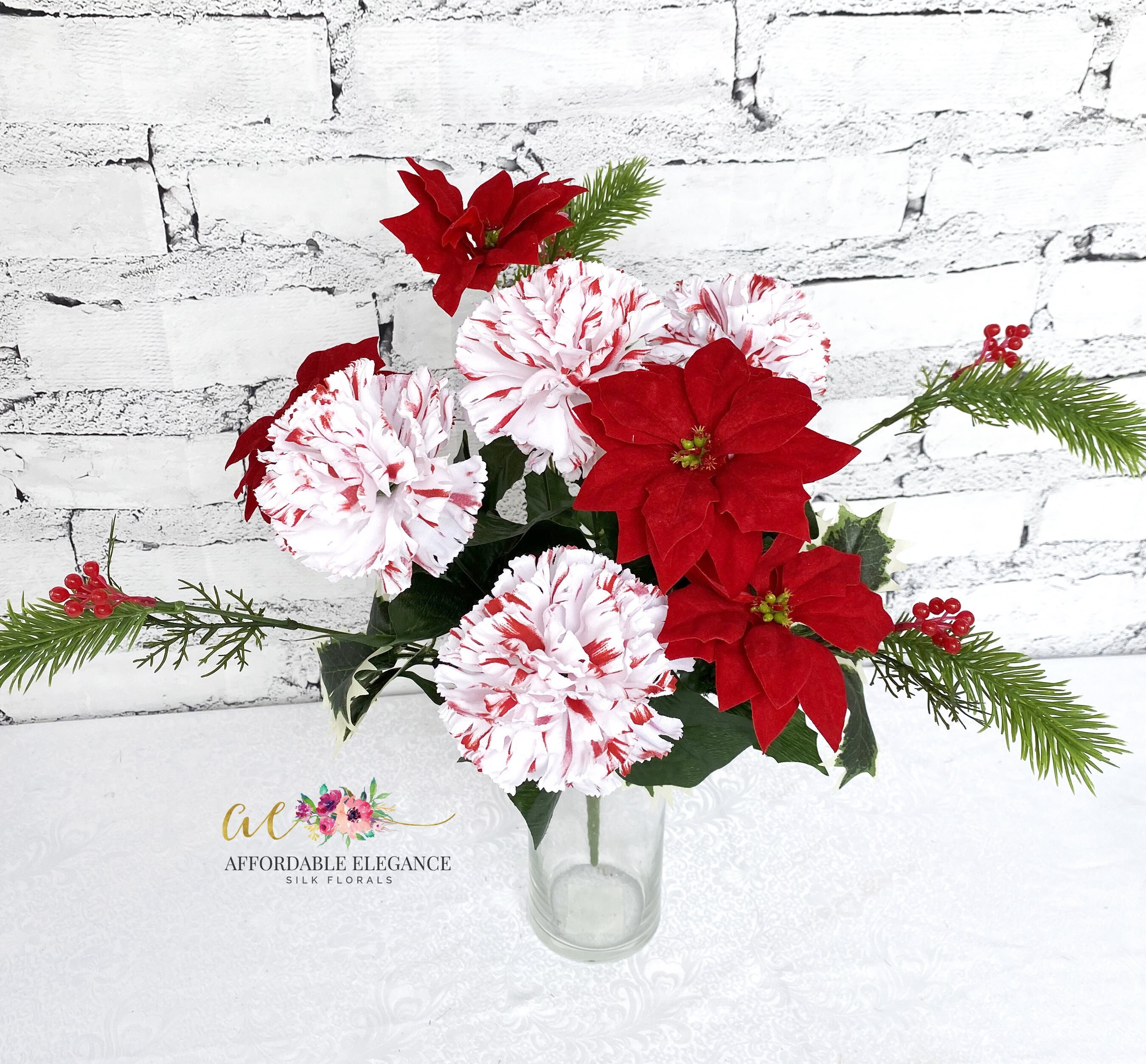 Christmas Roses Artificial Flowers x 100 For Use In Christmas Wreaths