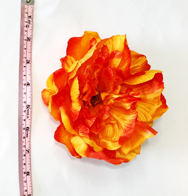 Burnt Orange Peony Flowers Artificial Peony Bush 5 Heads Etsy