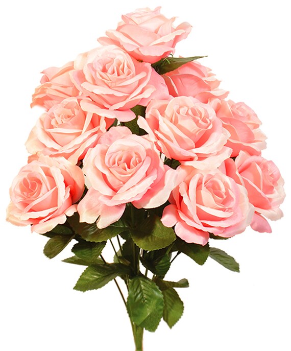 Silk Flower Heads 3 Cream Garden Roses with Beige Accents Artificial Flowers