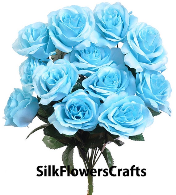 12 rosas abiertas azul aguamarina rosal turquesa flores - Etsy España