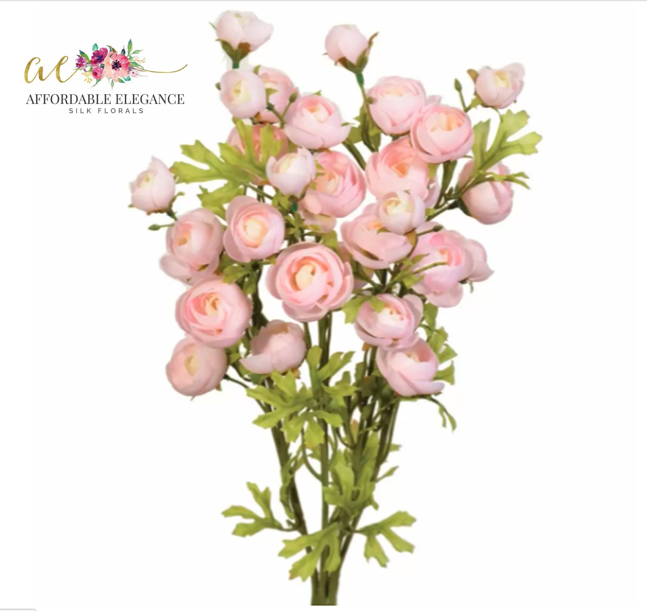 Light Pink Mini Ranunculus Artificial Silk Flowers 18 - Etsy