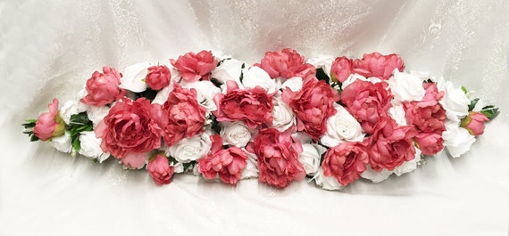 1 Large Soft Pink Artificial Real Touch Cottage Rose Head Pink Fake Flowers Pink Wedding Decor Pink Wedding Cake Flowers DIY Pink Roses