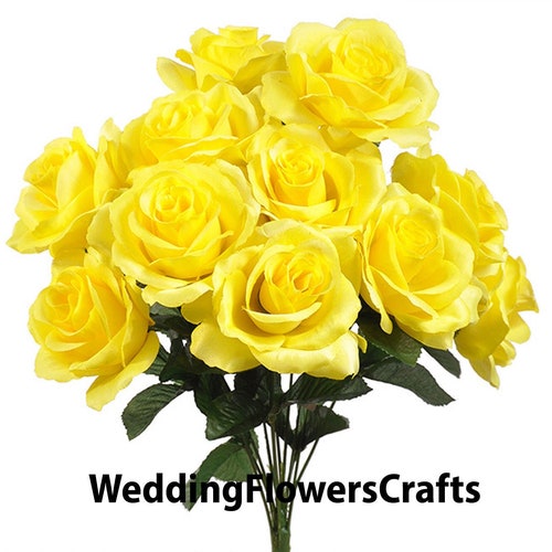 10pcs Fake Roses Artificial Silk Flowers Faux Rose Flower Long Etsy