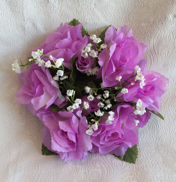 Lavender Silk Flower Candle Ring Wedding Centerpiece Party Etsy