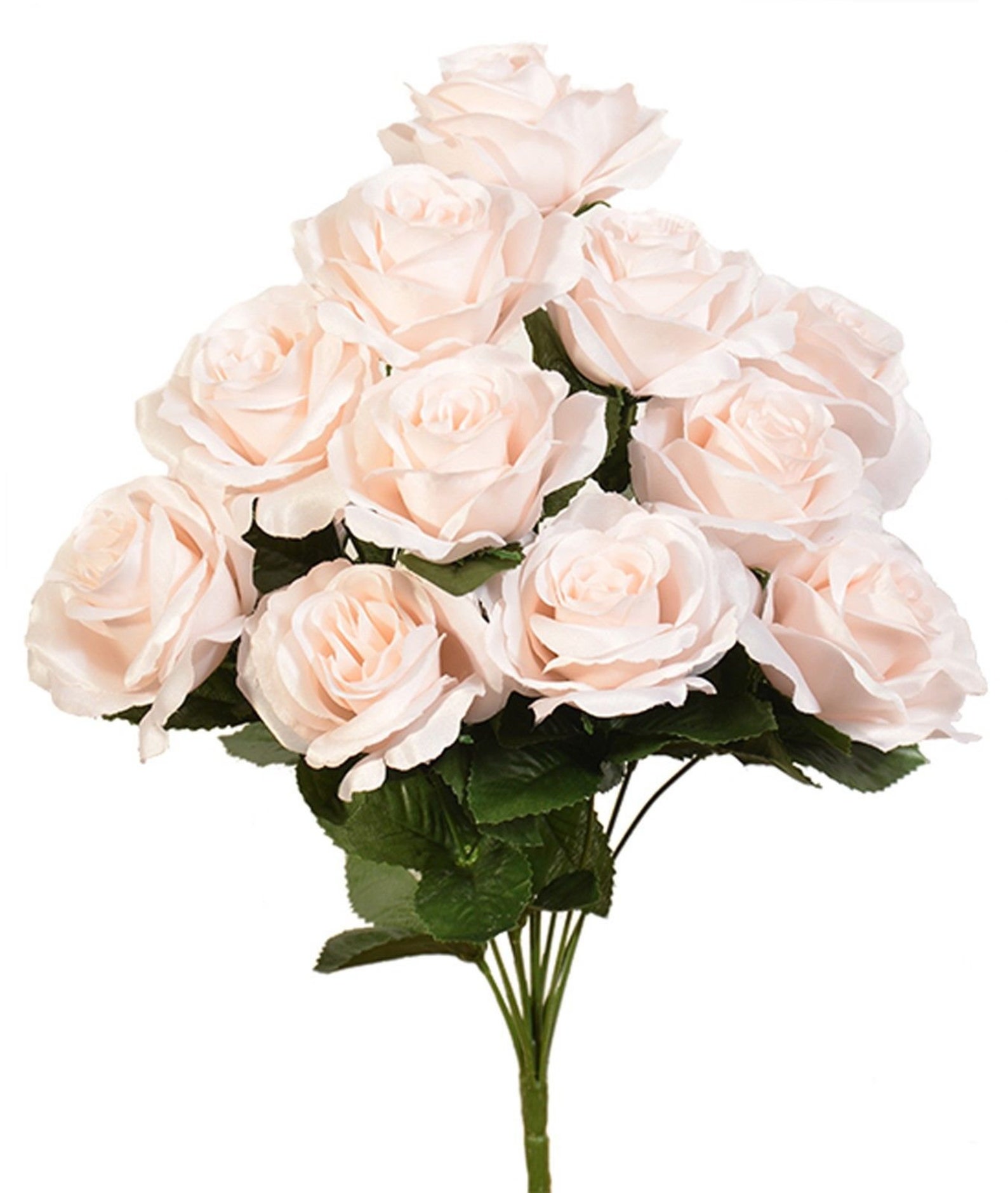 12 Open Blush Roses Artificial Flowers 4 Rose Head Etsy