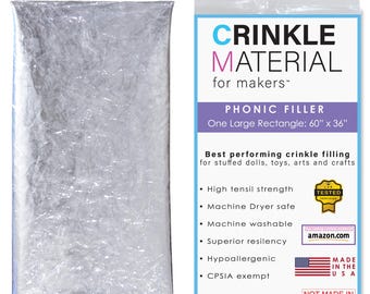 Crinkle Material for Makers- UnCrinkled 60" x36" Commercial Grade Plastic Crinkle Film - Add Noise & Texture to Baby and Pet Toys
