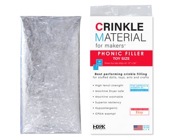 Toy Sized Crinkle Material for Makers | Commercial Grade Plastic Crinkle Film - Add Noise & Texture to Toys With This Filing. 36&quot; x 15&quot;