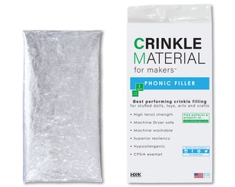 1 yard of Crinkle Material for makers | Commercial Grade Plastic Crinkle Film - Add Noise & Texture to Toys | Noise Making Filing . True 36"